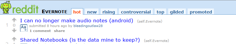 evernote-subreddit