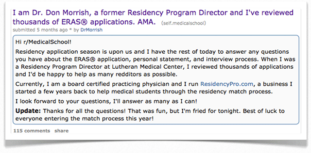 medical school reddit ama