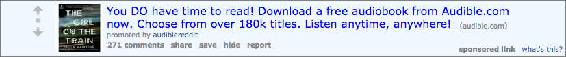 Reddit Ad from Audible