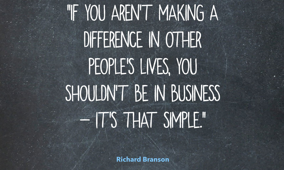 Richard Branson quote about making a difference in business