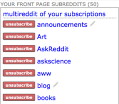 Reddit unsubscribe