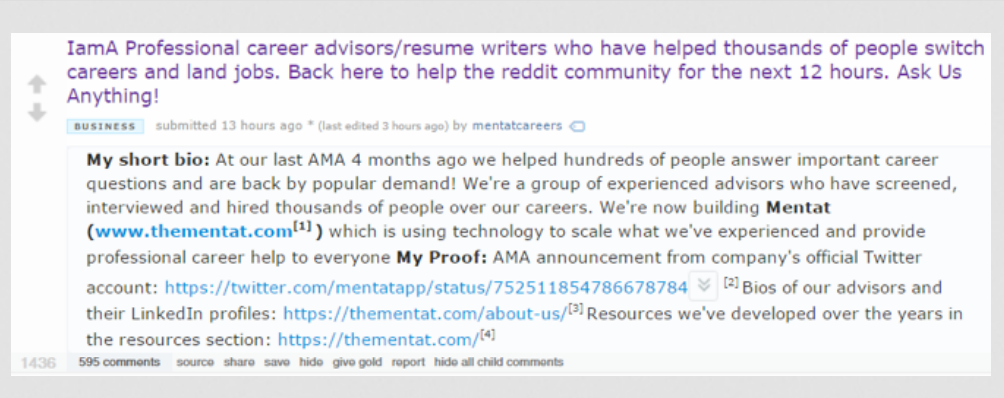 Reddit AMA 