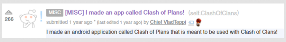 Reddit Clash of clans post