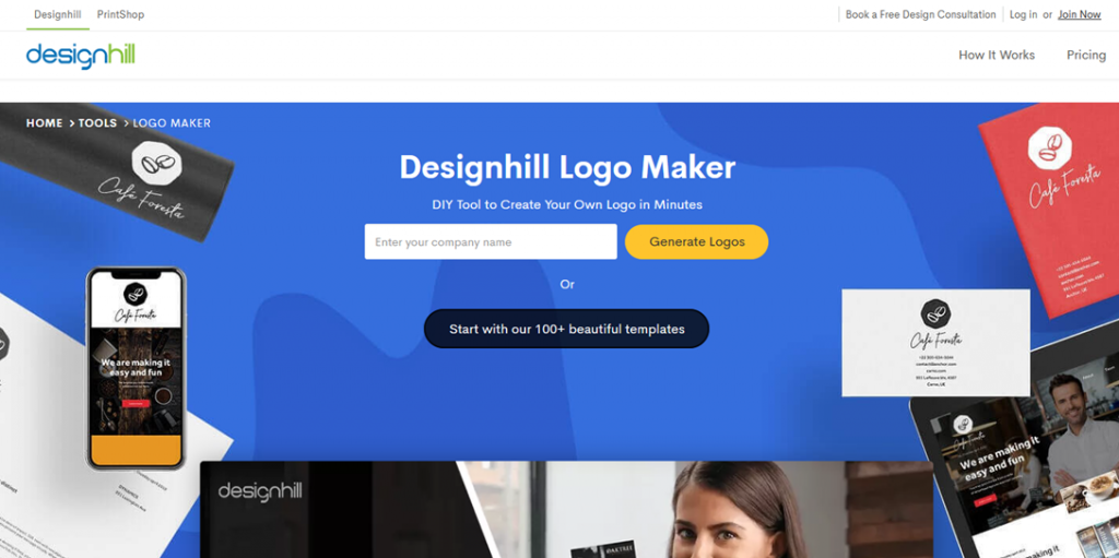 Designhill homepage