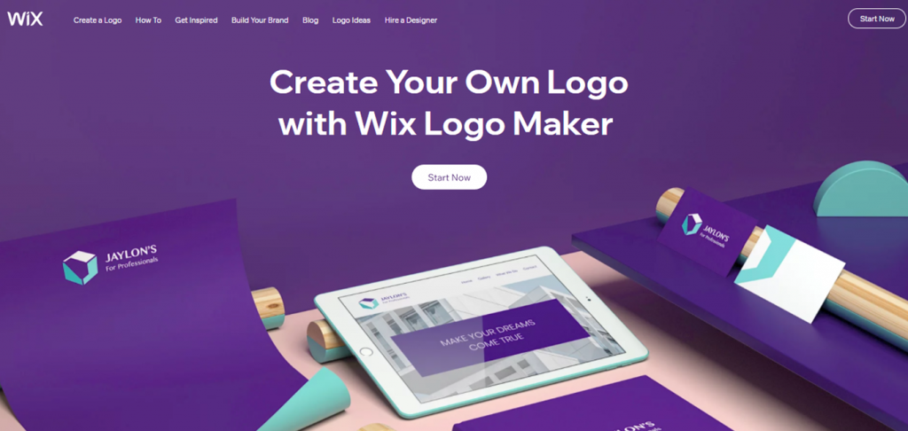 Wix Logo Maker landing page