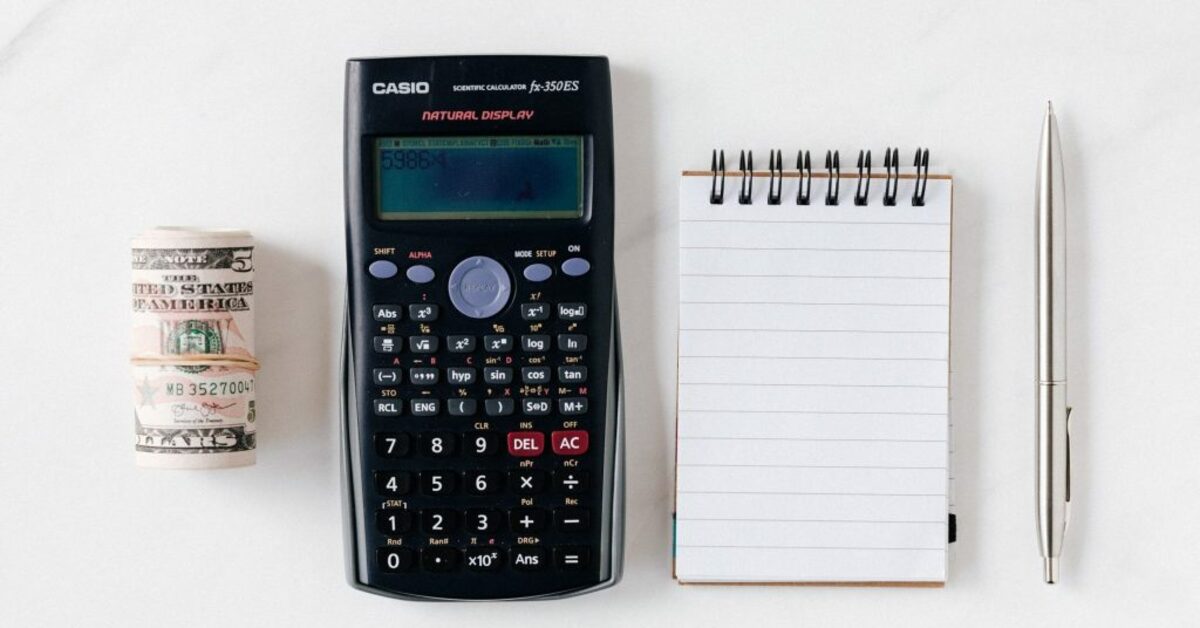 Image of calculator notepad money