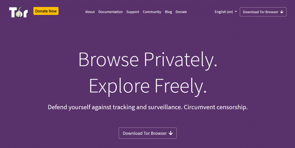 Tor homepage