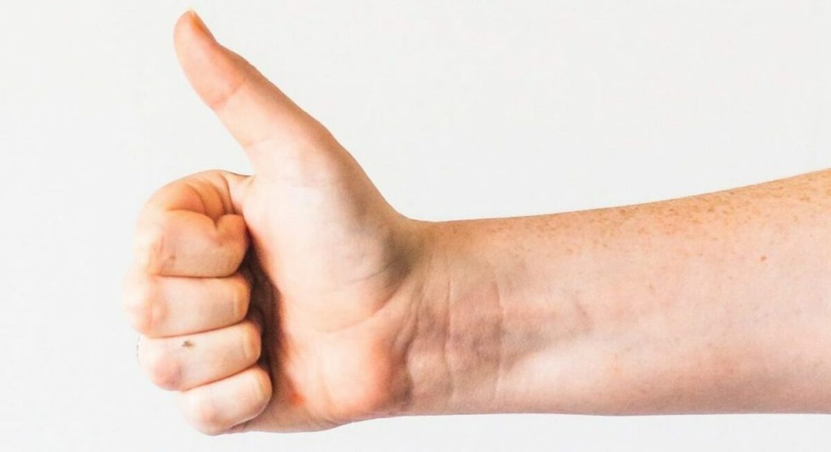 Thumbs up white background