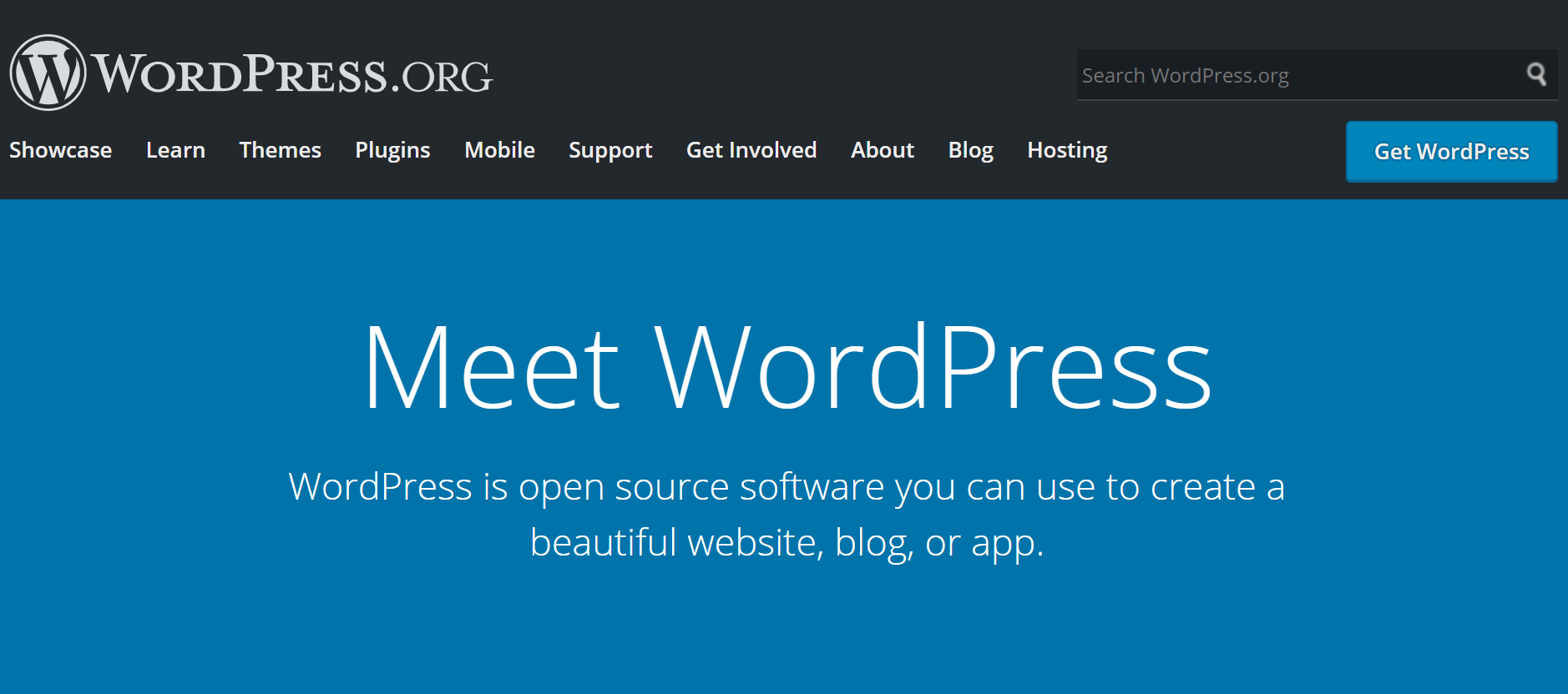 WordPress.org homepage