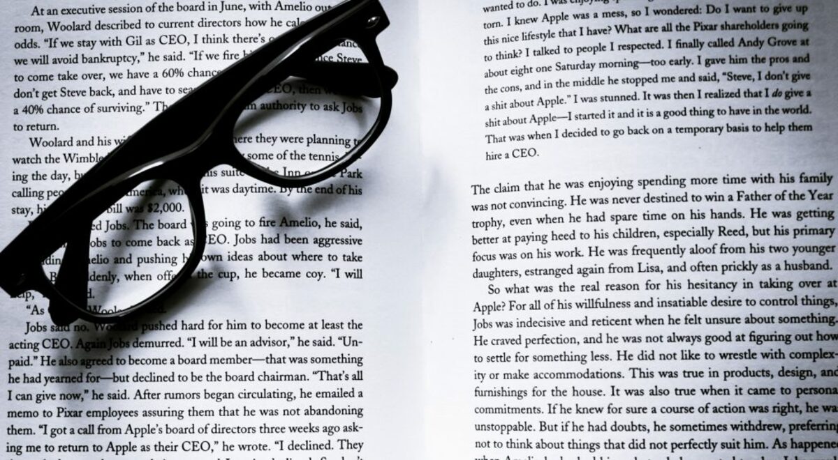 Book eyeglasses eyewear page