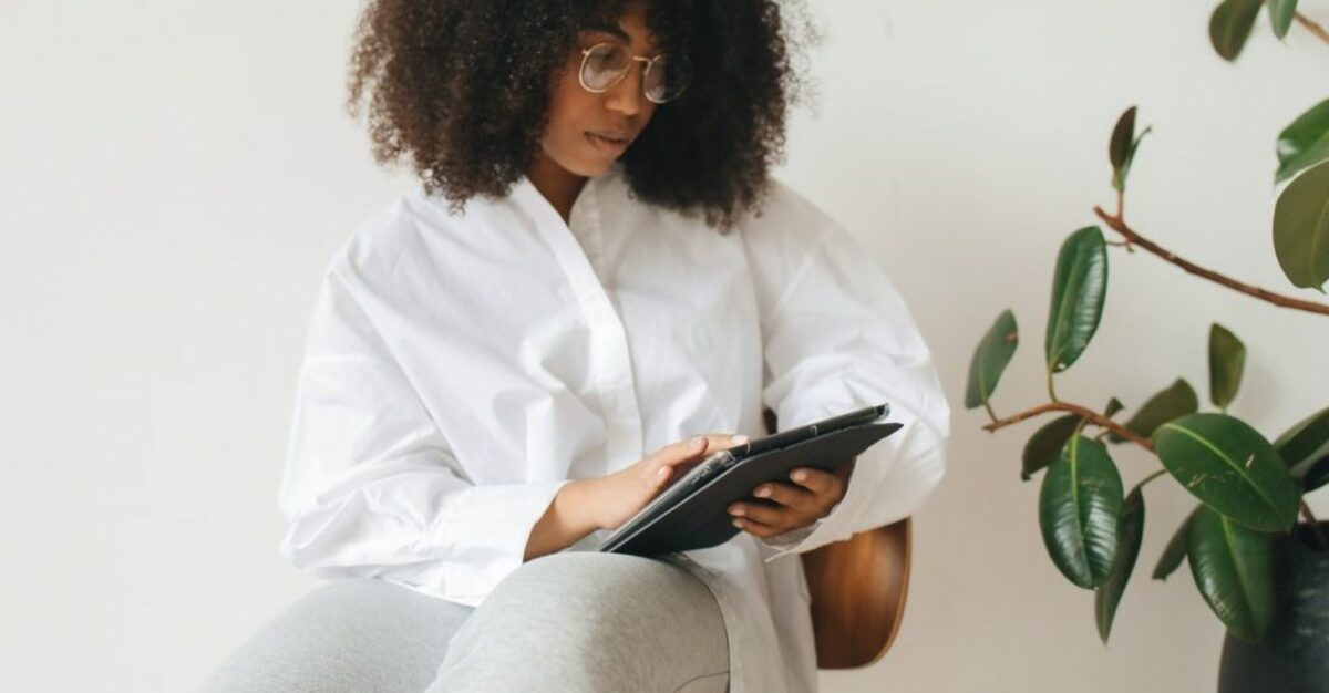 Woman Working in Sweatpants