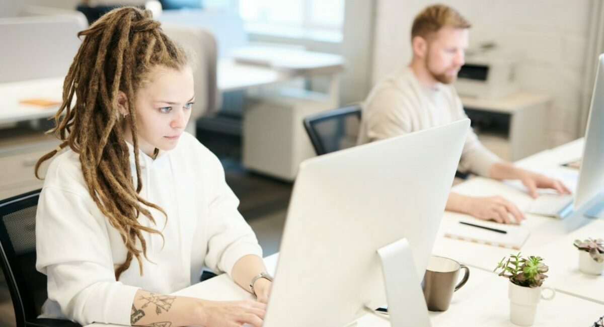 Working in front of the computer