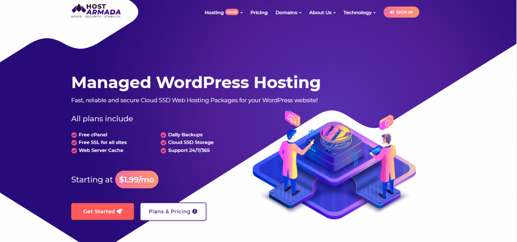 HostArmada WordPress hosting