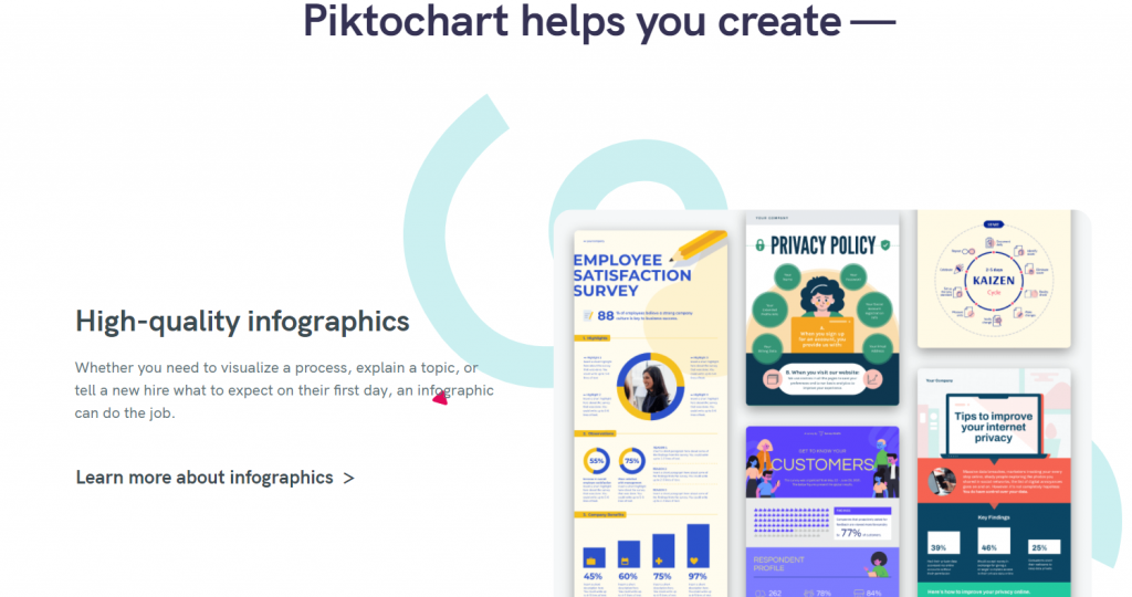 Piktochart graphics page