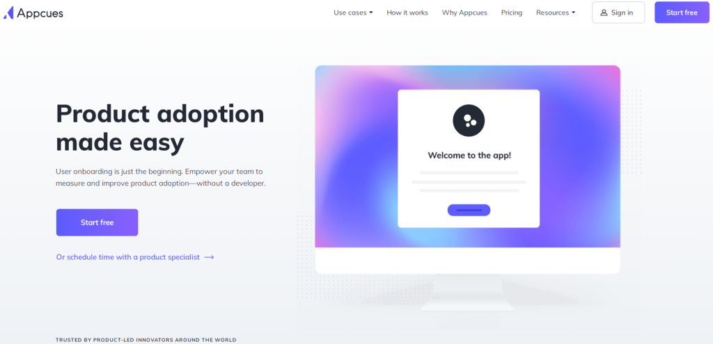 Appcues homepage