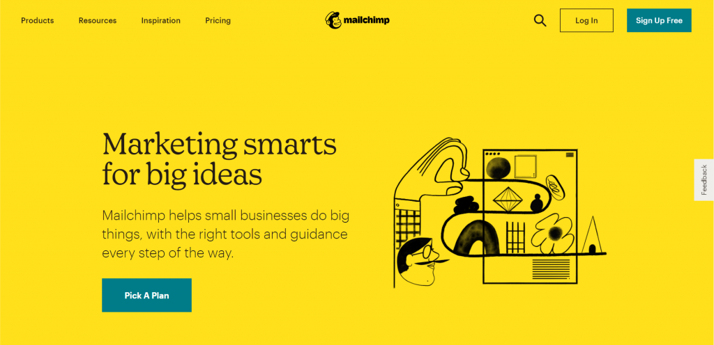 MailChimp homepage