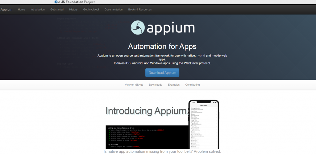 Appium homepage