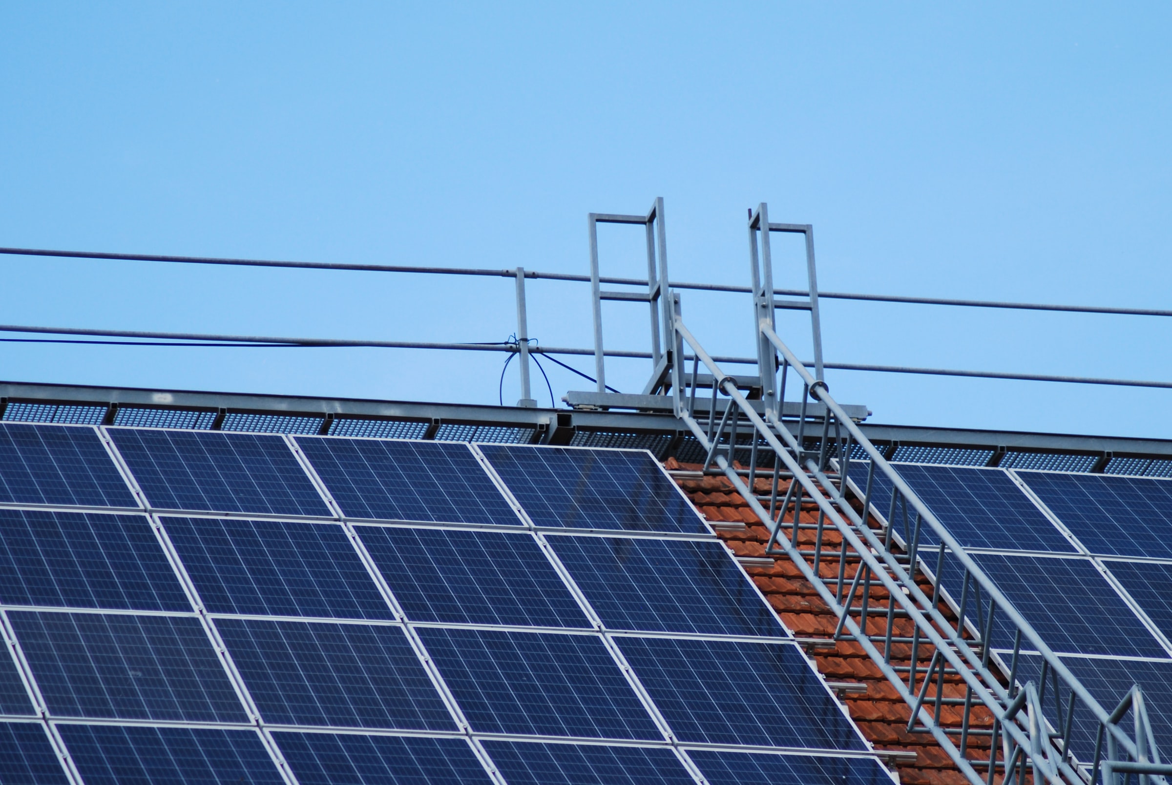 Solar panels on the roof